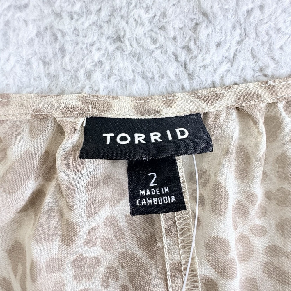 Torrid Leopard Maxi Dress 2X 18 20 Boho Quiet Luxury Blouson Sleeve Ruffle NWT - Picture 4 of 13